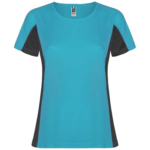 T-shirt Femme personnalisé pour le sport Shanghai ROLY Turquoise et Dark Lead